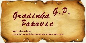 Gradinka Popović vizit kartica
